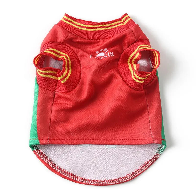 Pet Dog Jersey Costume, Summer Cooling Mesh Fabric, Soccer Sportswear Team Jersey, Lightweight Football Casual Clothes for Dogs,
