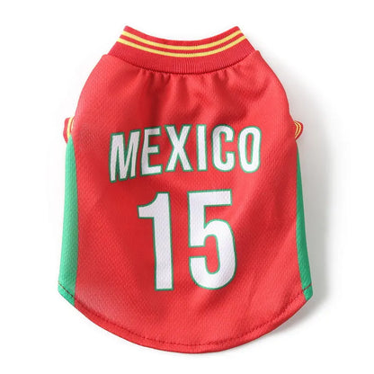 Pet Dog Jersey Costume, Summer Cooling Mesh Fabric, Soccer Sportswear Team Jersey, Lightweight Football Casual Clothes for Dogs,