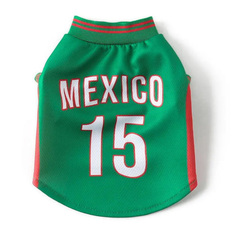 Pet Dog Jersey Costume, Summer Cooling Mesh Fabric, Soccer Sportswear Team Jersey, Lightweight Football Casual Clothes for Dogs,