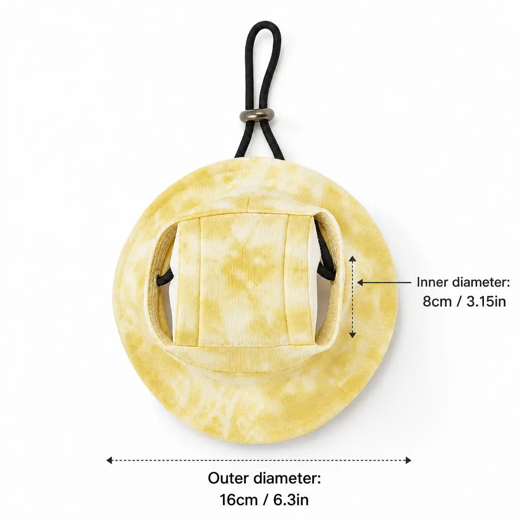 Cute Adjustable Dog Bucket Hat for Small Dogs & Puppies