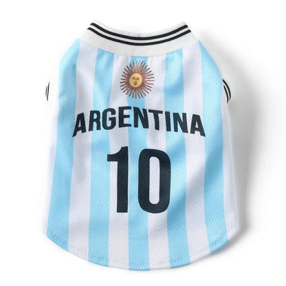 Pet Dog Jersey Costume, Summer Cooling Mesh Fabric, Soccer Sportswear Team Jersey, Lightweight Football Casual Clothes for Dogs,