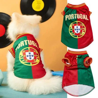 Pet Dog Jersey Costume, Summer Cooling Mesh Fabric, Soccer Sportswear Team Jersey, Lightweight Football Casual Clothes for Dogs,