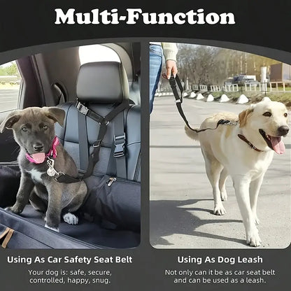 Pawzseek Adjustable Dog Car Seat Belt Harness - Durable and User-Friendly Pet Safety Accessory for Vehicle Travel