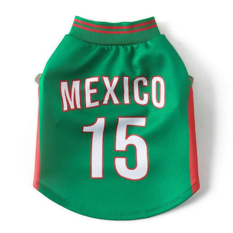 Pet Dog Jersey Costume, Summer Cooling Mesh Fabric, Soccer Sportswear Team Jersey, Lightweight Football Casual Clothes for Dogs,