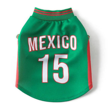 Pet Dog Jersey Costume, Summer Cooling Mesh Fabric, Soccer Sportswear Team Jersey, Lightweight Football Casual Clothes for Dogs,