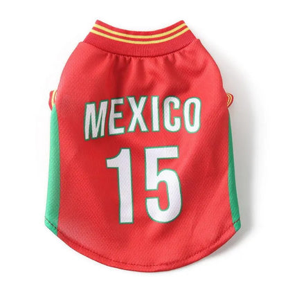 Pet Dog Jersey Costume, Summer Cooling Mesh Fabric, Soccer Sportswear Team Jersey, Lightweight Football Casual Clothes for Dogs,